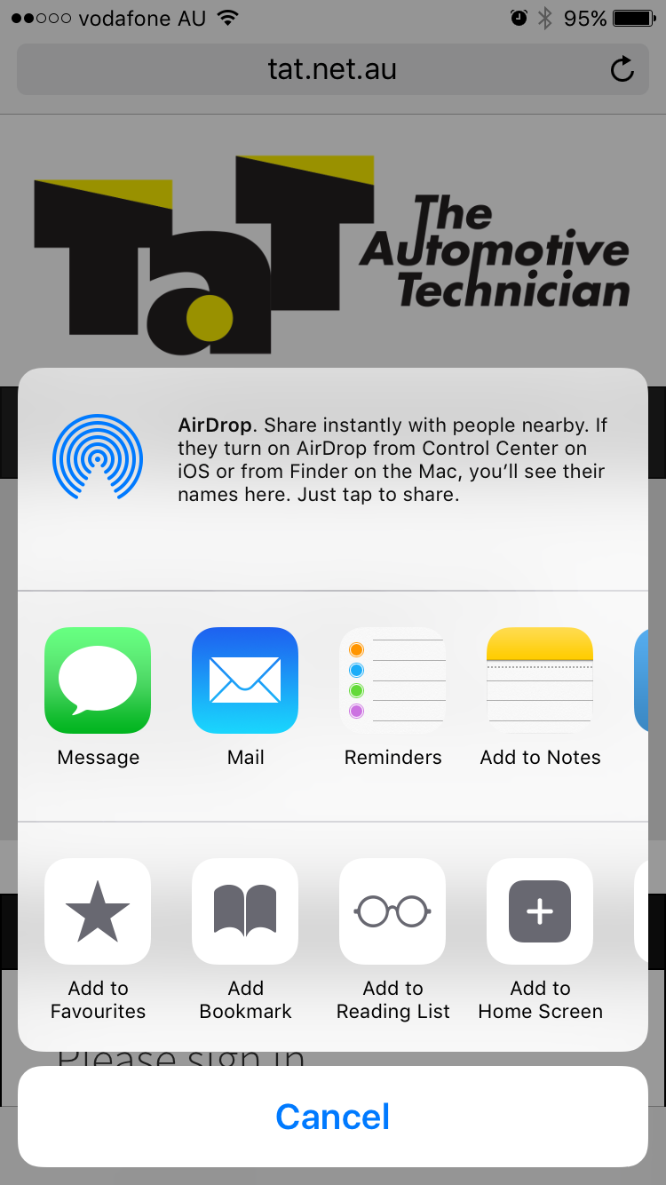 Tap on Add To Home Screen on iPhone